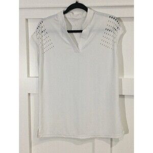 Soothfeel T-Shirt Women’s Size M Color White Pullover V-Neck Sports Sleeveless